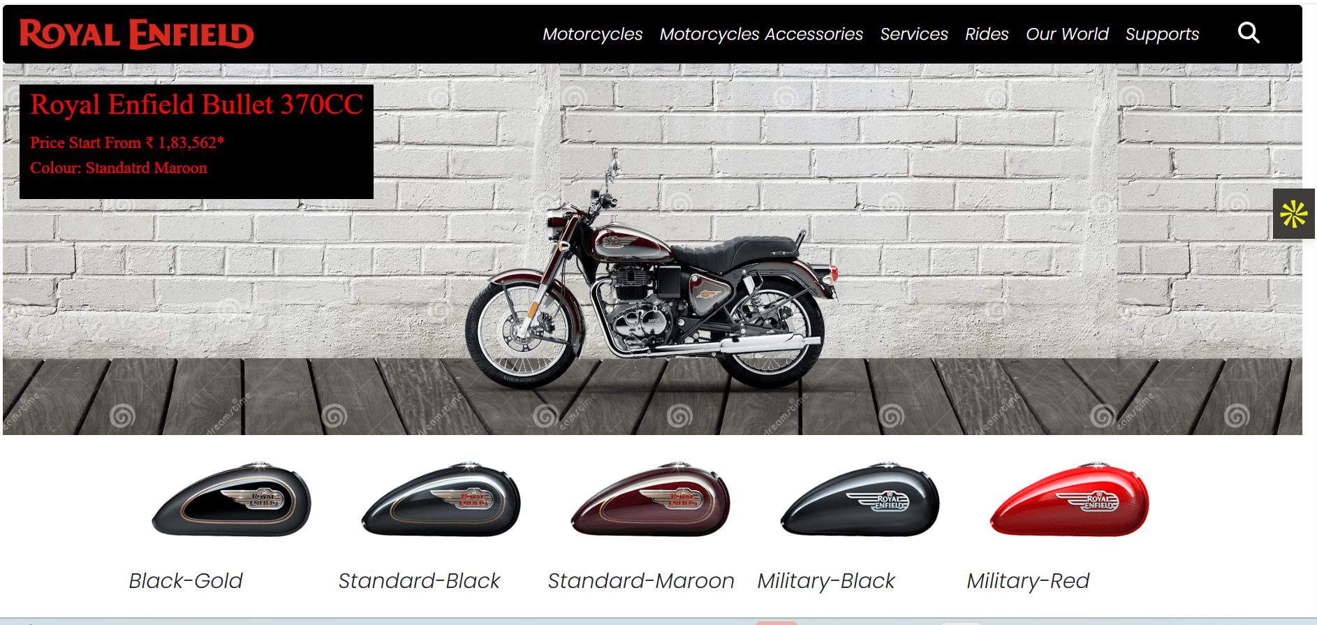 Royal Enfield Landing Page